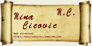 Mina Cicović vizit kartica